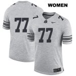 Women's NCAA Ohio State Buckeyes Nicholas Petit-Frere #77 College Stitched No Name Authentic Nike Gray Football Jersey TV20Y71VF